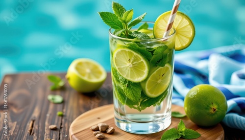 share how fresh mint and lime infused water refreshes and combats exhaustion from summer heat.