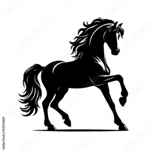 Elegant Horse No 1 Vector Illustration – Standing Stallion Clipart Design