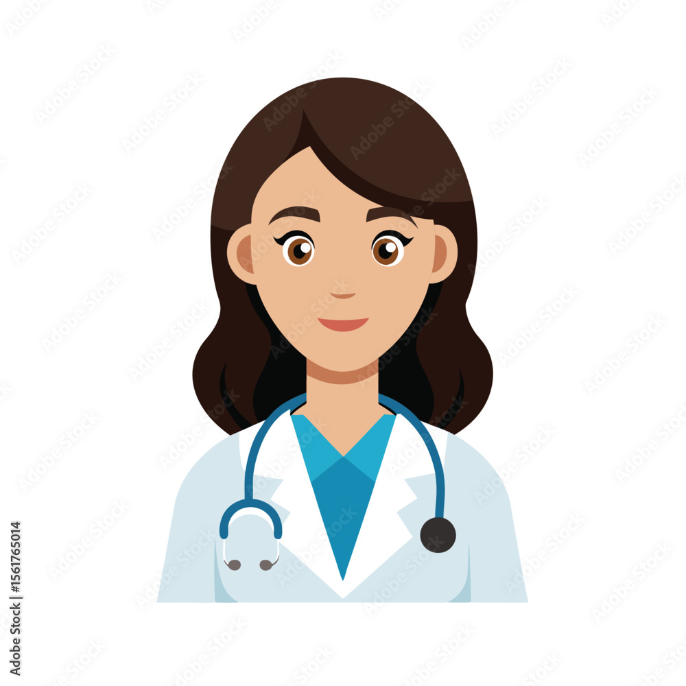 Fototapeta premium Young doctor cartoon character illustration