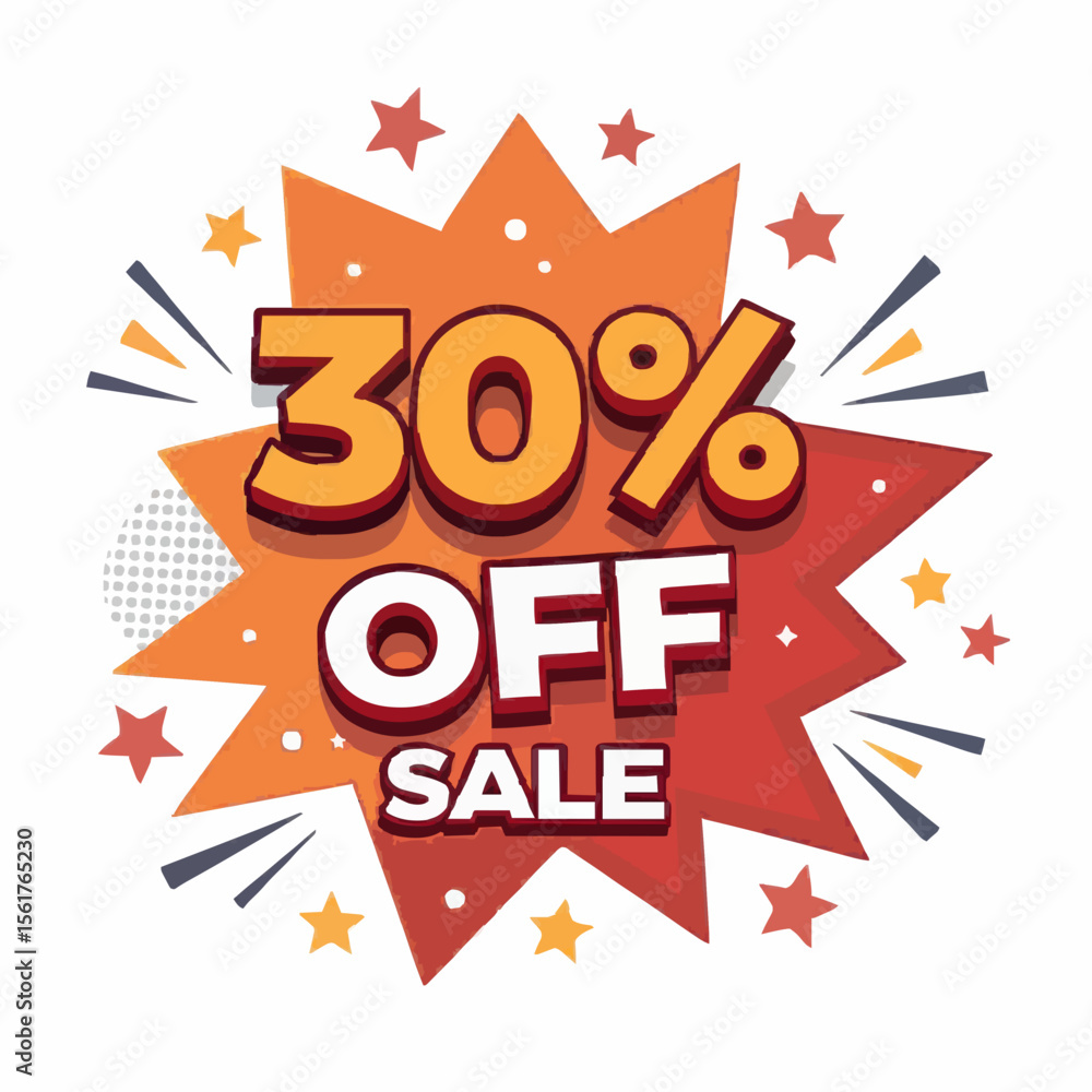 Fototapeta premium 30%off banner isolated white background