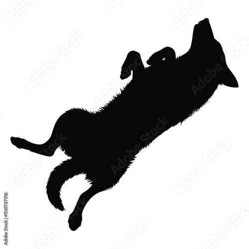 German Shepherd Funny Yoga Silhouette Vector, German Shepherd Dog Silhouette