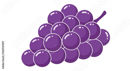 Purple Grape Bunch Cartoon Illustration