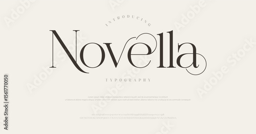 Novella Luxury alphabet letters font. Typography elegant wedding classic lettering serif fonts 