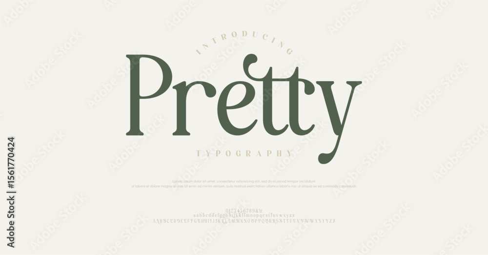 Pretty Elegant luxury font uppercase lowercase and number. Modern luxury Serif Letter Minimal Fashion. Typography decoration logotype fonts, wedding, logos. vector illustration
Pretty Elegant luxury font uppercase lowercase and number. Modern luxury Serif Letter Minimal Fashion. Typography decoration logotype fonts, wedding, logos. vector illustration