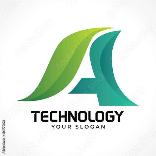 A tech, Technology letter logo