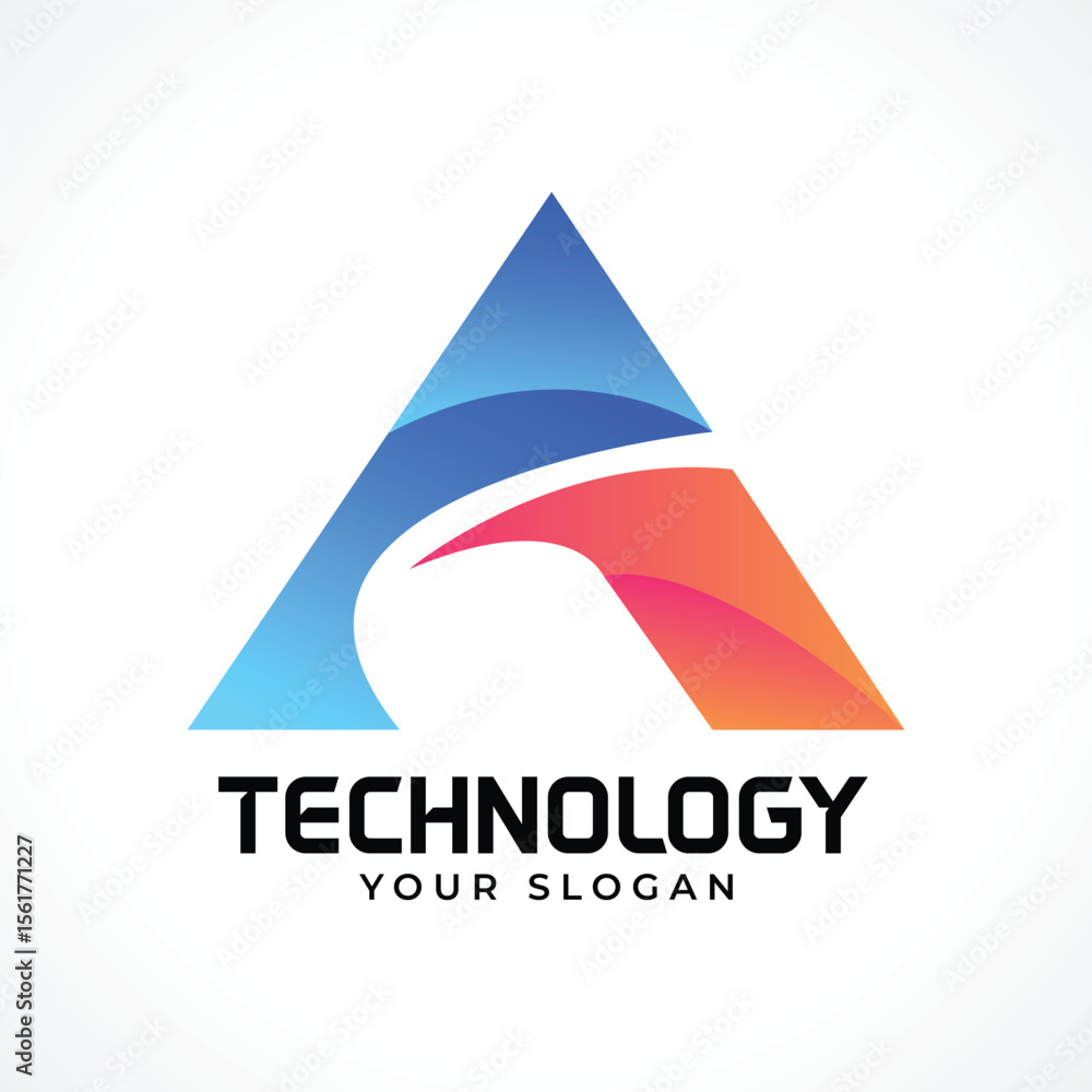 A tech, Technology letter logo A tech, Technology letter logo