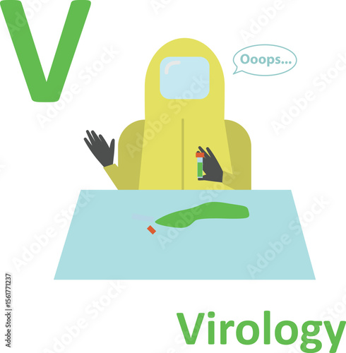 Adult alphabet, joke, letter V, virology