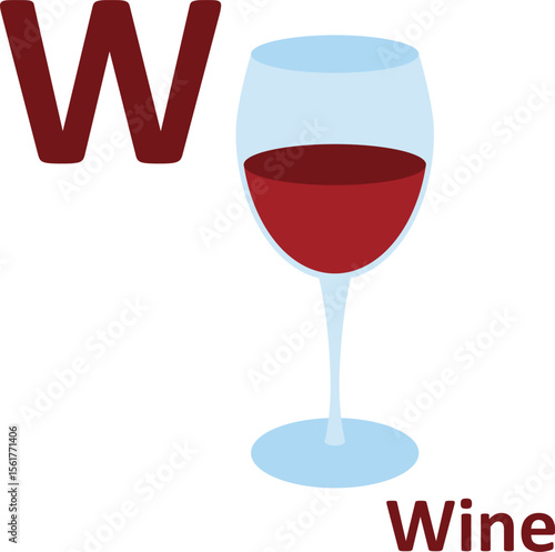 Adult alphabet, joke, letter W, wine