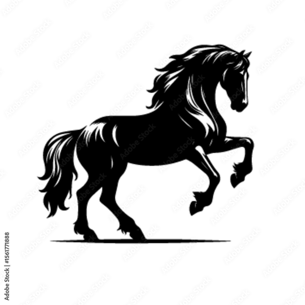 Obraz premium Horse No 3 Vector Illustration – Bold Running Stallion Silhouette Clipart