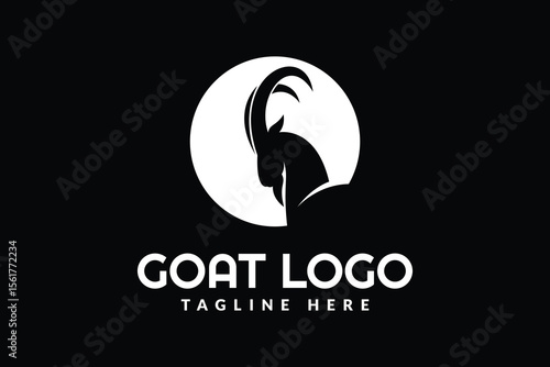 sheep head ram logo icon vector illustration	