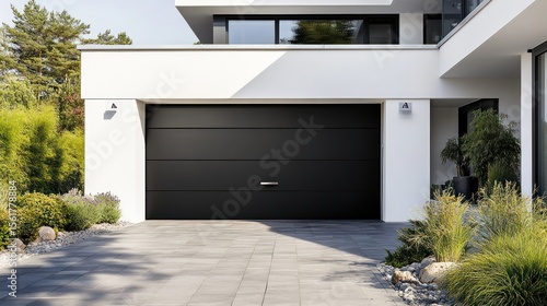 Wallpaper Mural Modern house with black garage door Torontodigital.ca