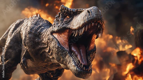t Rex Tyrannosaurus Rex rolling fire extinction event Jurassic animal 