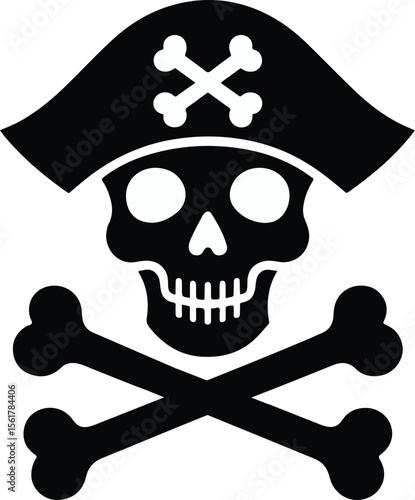 Skull death flat vector silhouette
