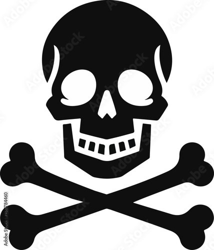 Skull death flat vector silhouette