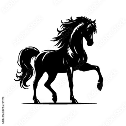 Majestic Horse No 15 Vector Illustration – Graceful Running Stallion Design