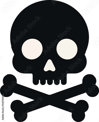Skull death flat vector silhouette