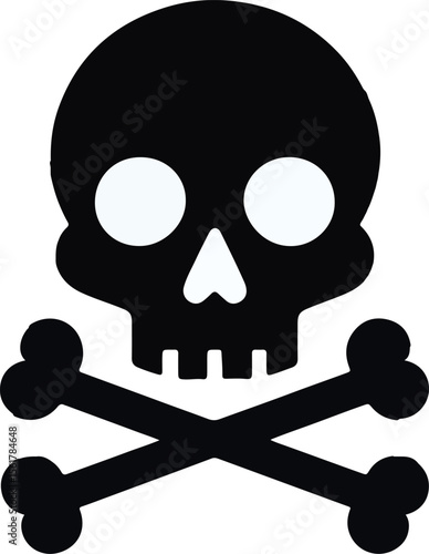 Skull death flat vector silhouette