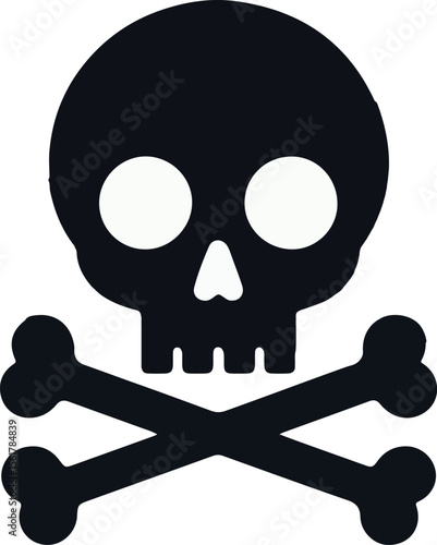 Skull death flat vector silhouette