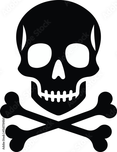 Skull death flat vector silhouette