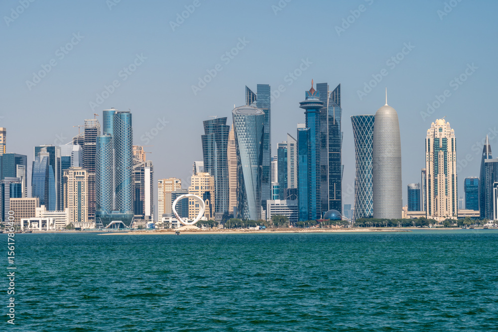 Fototapeta premium Beautiful Doha skyline view in day time