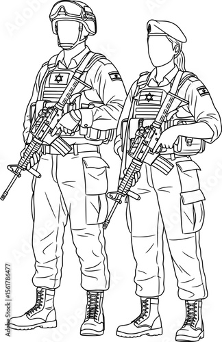 Israel Soldiers Standing Guard