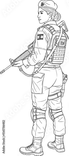 Military Female Soldier's stance 