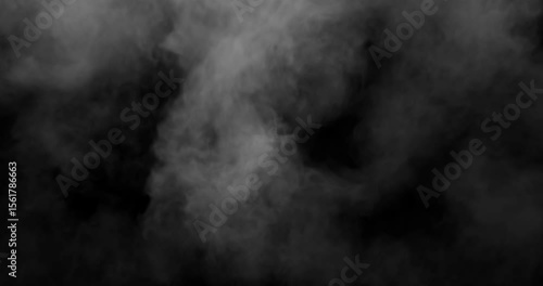 Smoke fills the space from the center of the frame on a black background. Realistic fog overlay from clouds of smoke. Just drag it and change the blending mode to screen or add.