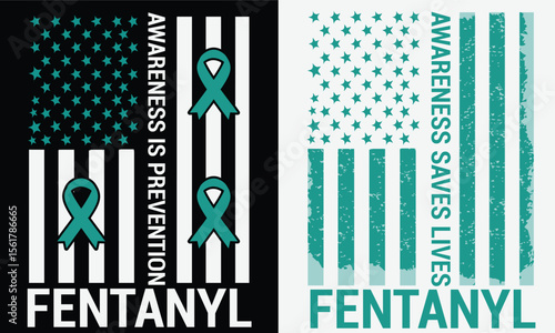 Fentanyl prevention and awareness day design for t-shirt, bags, mugs, stickers, banner, poster, icon, logo etc. Fully Editable Print Ready Template - Vector.