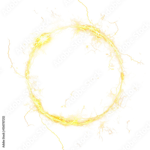 plasma glowing electric yellow hologram isolated on transparent background

