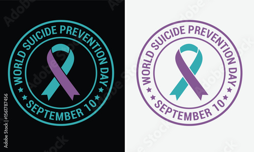 Suicide prevention awareness design for t-shirt, bags, mugs, stickers, banner, poster, icon, logo etc. Fully Editable Print Ready Template - Vector.