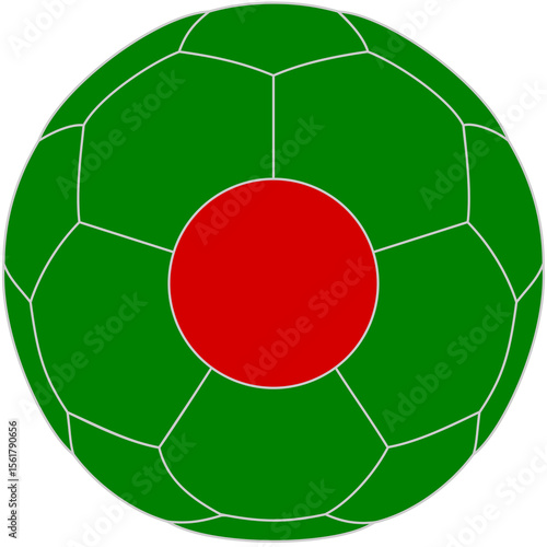 Soccer ball of Bangladesh flag - center is circle