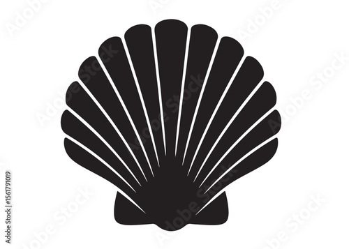 conch shell logo silhouette vector, conch shell logo icon silhouette, silhouette seashell aquatic animal black design, ornate black seashell logo silhouettes vector on a white background