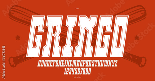 Massive serif italic font in American style, wild west saloon and western vector typography for logo creation, bold typeface in vintage America style, display font for posters and headlines.