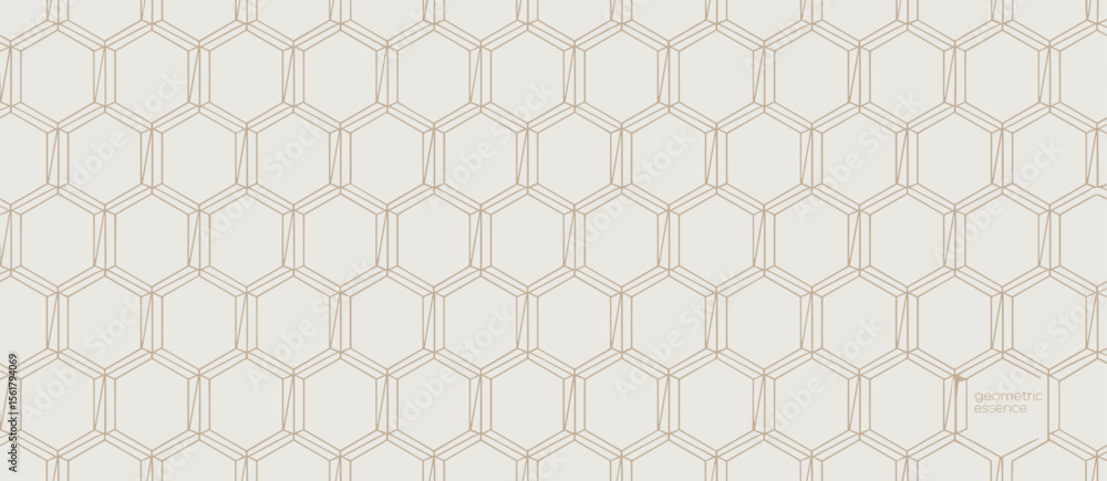 Fototapeta premium Beige honeycomb pattern background with geometric design, neutral backdrop, modern wallpaper