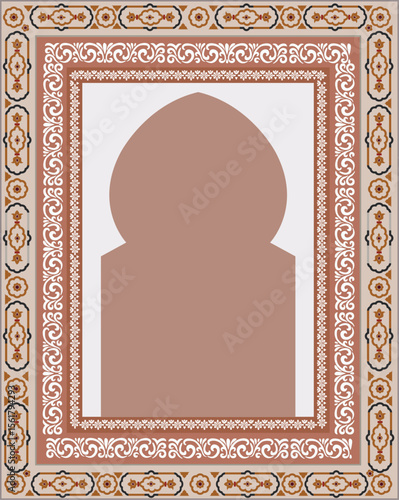 Mughal wall paintings, botanical floral ethnic motif, Indian traditional flower motif, Botanical floral ethnic motif, Traditional indian Mughal floral motif ethnic decorative border pattern design