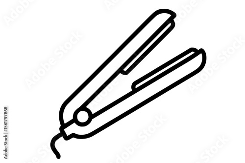 Vector Illustration of Hair Straightener Icon for Beauty and Styling Concepts