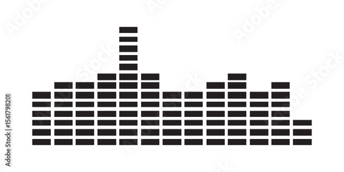 Abstract graphic equalizer representing sound waves with varying amplitudes.