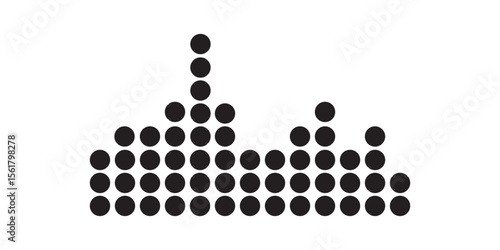 Abstract sound wave visualization using a dot pattern.