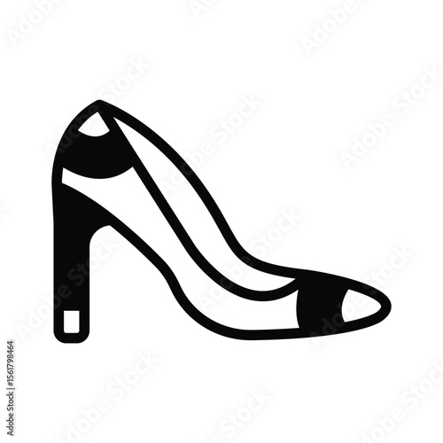 Download our premium glyph style icon of heel shoe