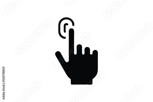 Simple vector illustration of a hand performing a touch screen gesture.
