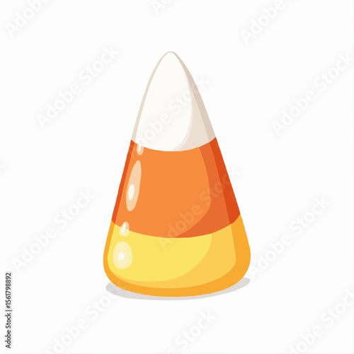 Candy corn candy piece in orange and yellow colors on white background    on vector style
