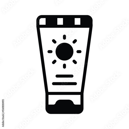 Get this amazing glyph icon of summer sunscreen tube