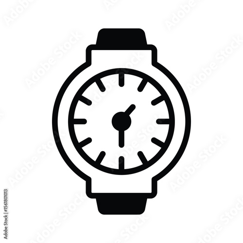 Catch a sight of this modern glyph icon of wristwatch