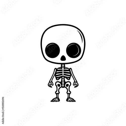 Chibi Skeleton Vector Silhouette