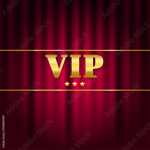 vip banner with show curtain