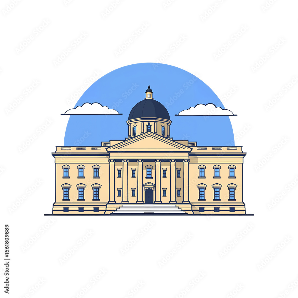 Obraz premium Elegant Illustration of a Classic Government Building