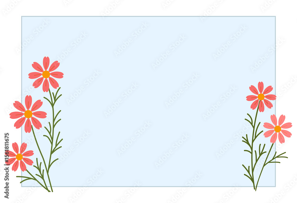 Obraz premium Cosmos Flower Frame Illustration