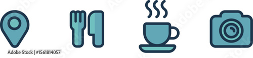 Travel and Lifestyle Vector Icon Set.
