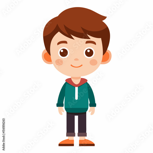 cute boy, full body boy, standing boy, young boy, happy child, adorable boy, full-length child, cartoon boy, child character, boy figure, child illustration, white background, flat design, kids avatar