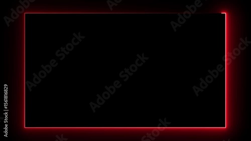 square frame with red neon light motion, 4k resolution footage